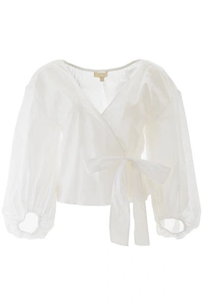 Shop Michael Michael Kors Wrap Shirt In White