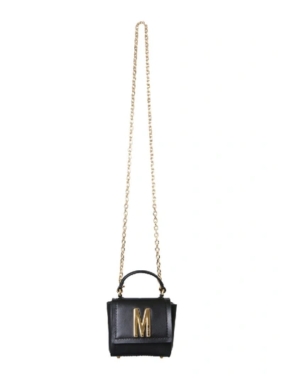 Shop Moschino Micro Bag With Logo In Black