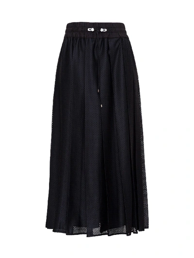 Shop Moncler Midi Skirt In Black