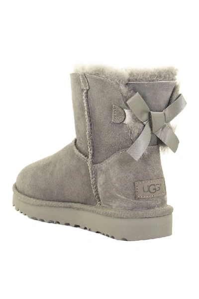 Shop Ugg Mini Bailey Bow Ii Grey Boots