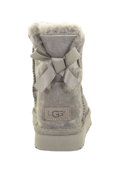Shop Ugg Mini Bailey Bow Ii Grey Boots