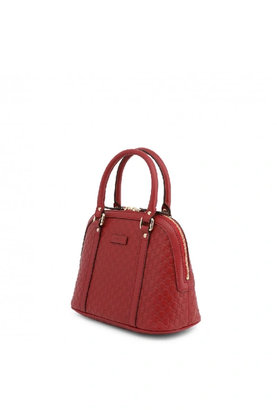 Shop Gucci Mini Ssima Red Leather Bag In Blu