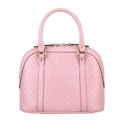Shop Gucci Mini Ssima Pink Leather Bag In Beige-rosso