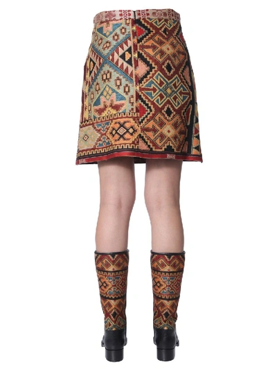 Shop Etro Mini Jacquard Skirt In Multicolour