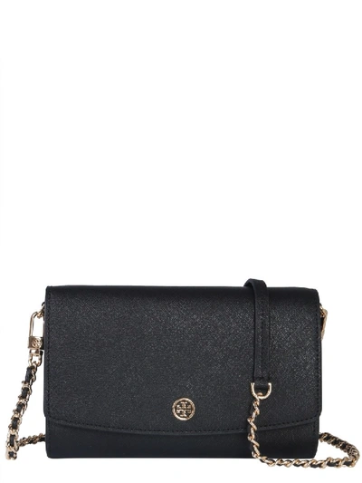 Shop Tory Burch Mini Robinson Crossbody Bag In Black