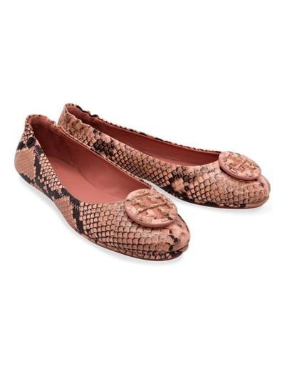 Shop Tory Burch Minnie Ballet Flats In Cognac