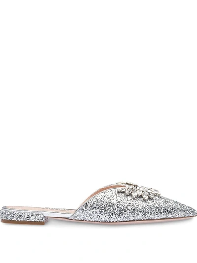 Shop Miu Miu Flat Shoes In Argento