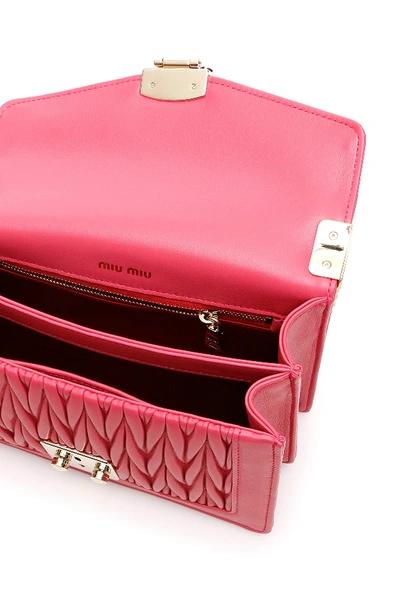 Shop Miu Miu Medium Miu Confidential Shoulder Bag In Magenta