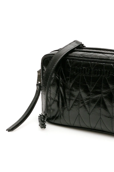 Shop Miu Miu Quilted Camera Bag In Nero