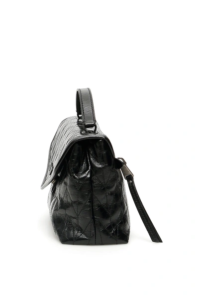 Shop Miu Miu Quilted Shine Calfskin Bag In Nero