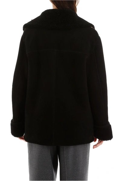 Shop Miu Miu Shearling Jacket In Nero Nero