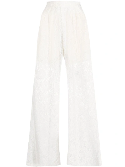 Shop Mm6 Maison Margiela Trousers In Bianco