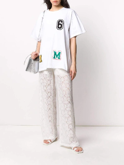 Shop Mm6 Maison Margiela Trousers In Bianco
