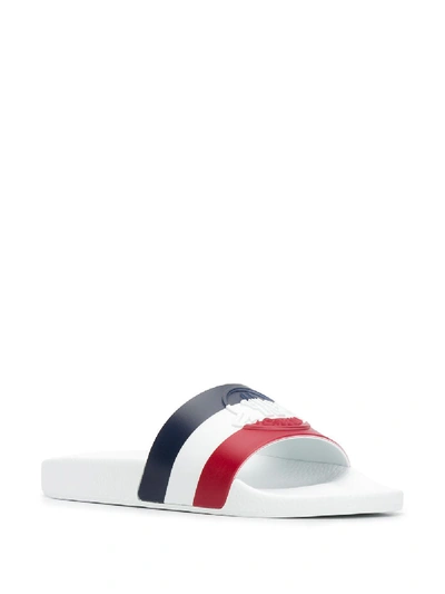 Shop Moncler Sandals In Bianco