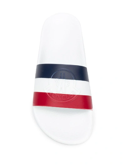 Shop Moncler Sandals In Bianco