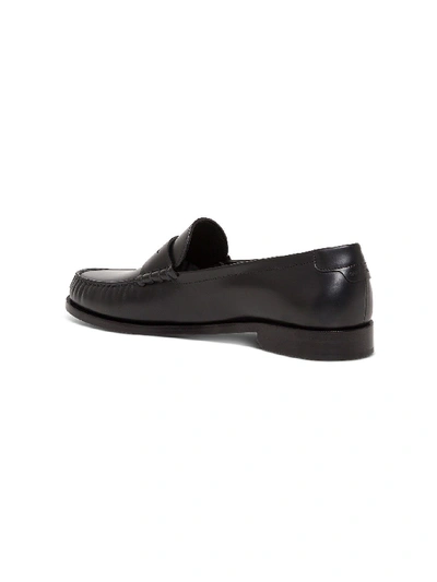 Shop Saint Laurent Monogram Leather Loafers In Black