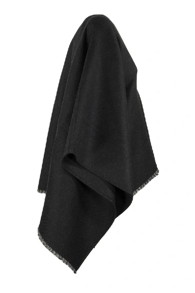 Shop Burberry Monogram Wool Jacquard Cape In Black