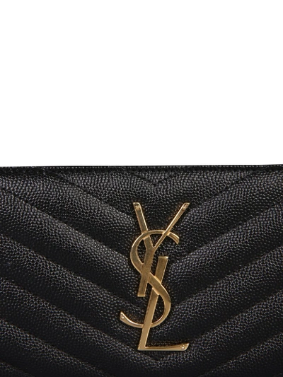 Shop Saint Laurent Monogram Wallet In Black