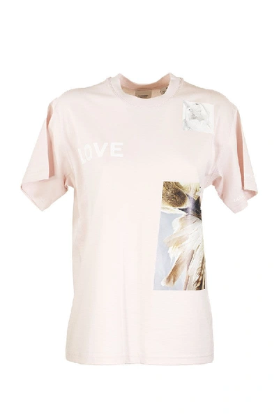 Shop Burberry Montage Print Cotton Oversized T-shirt In Pink