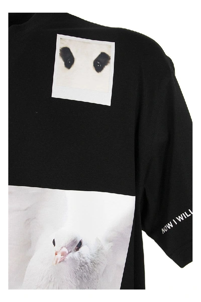 Shop Burberry Montage Print Cotton T-shirt Panda Black