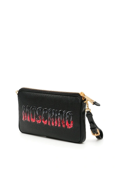 Shop Moschino Bat Teddy Bear Crossbody Bag In Fantasia Nero