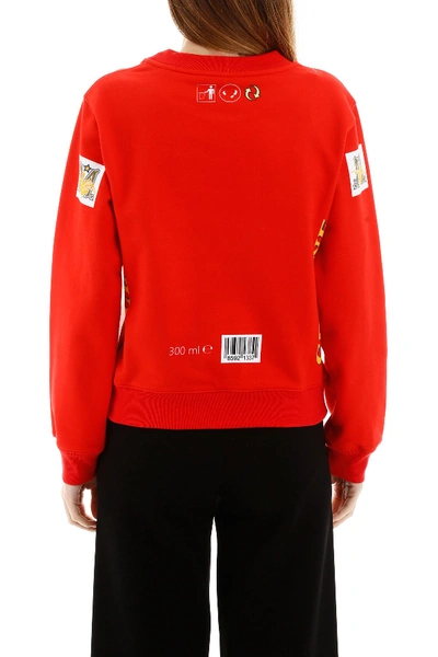 Shop Moschino Budweiser Sweatshirt In Fantasia Rosso 112