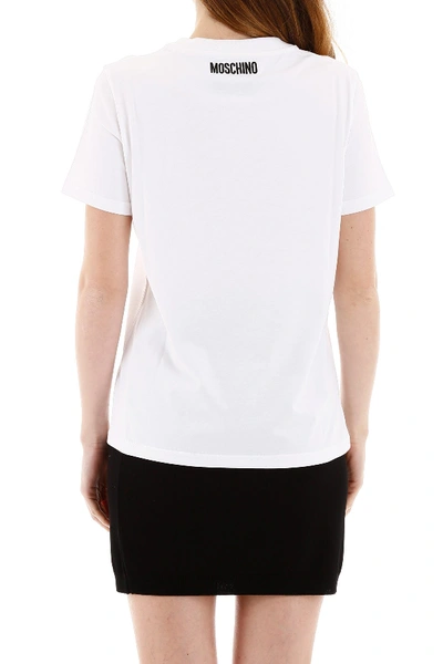 Shop Moschino Bullchic! Embroidery T-shirt In Fantasia Bianco