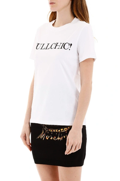 Shop Moschino Bullchic! Embroidery T-shirt In Fantasia Bianco
