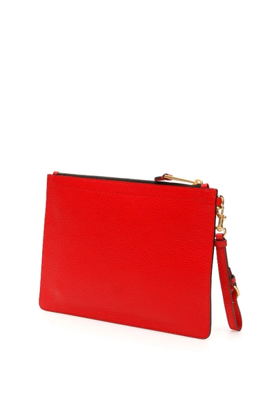 Shop Moschino Logo Pouch In Rosso