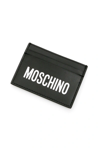 Shop Moschino Logo Cardholder In Fantasia Nero