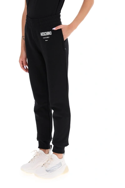 Shop Moschino Couture Jogger Pants In Fantasia Nero