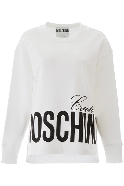 Shop Moschino Couture Print Sweatshirt In Fantasia Bianco