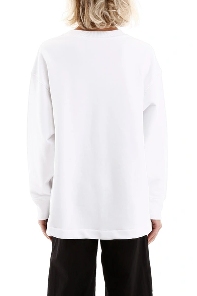 Shop Moschino Couture Print Sweatshirt In Fantasia Bianco