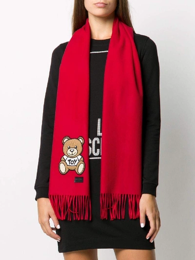 Shop Moschino Scarfs In Rosso
