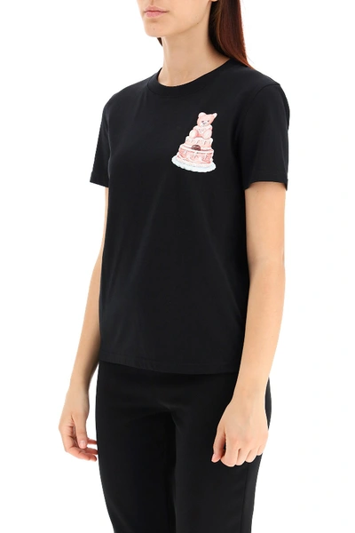 Shop Moschino Teddy Bear Cake T-shirt In Fantasia Nero