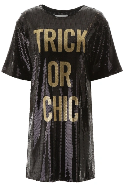 Shop Moschino Trick Or Chic Sequined Mini Dress In Fantasia Nero