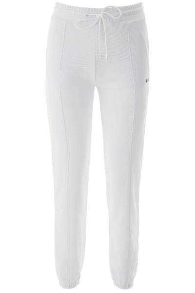 Shop Msgm Jogging Pants In Optical White
