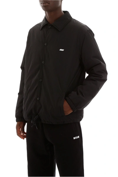 Msgm Black Oversize Jacket In Nero