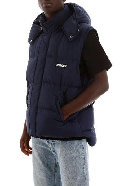 Shop Msgm Short Puffer Jacket In Blu