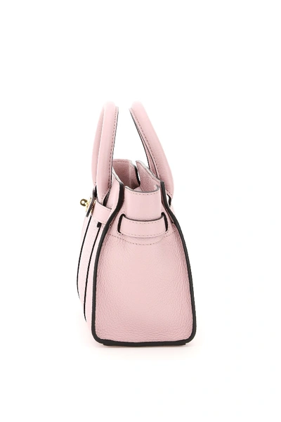 Shop Mulberry Micro Zipped Bayswater Handbag In Powder Pink
