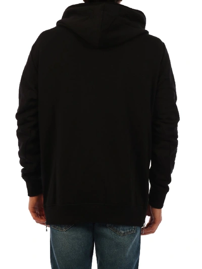 Shop Balmain Multicolor Logo Hoodie In Black