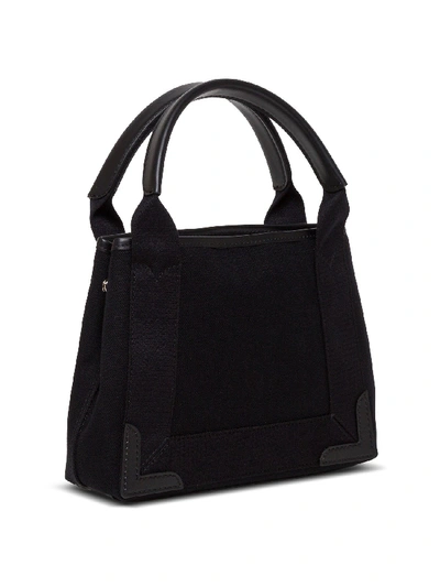 Shop Balenciaga Navy Cabas Mini Bag In Black
