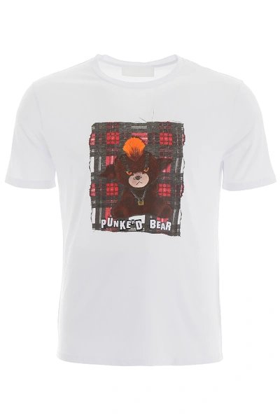 Shop Neil Barrett Punke'd Bear T-shirt In White Red