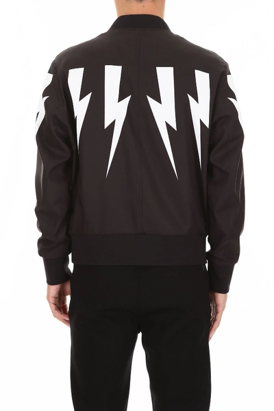 Shop Neil Barrett Thunderbolt Bomber Jacket In Black White