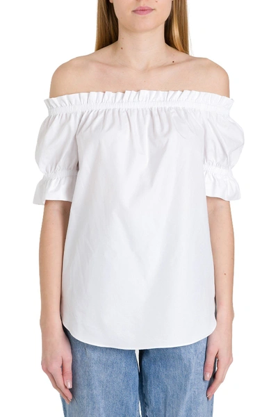 Shop Michael Michael Kors Off The Shoulder Top In White