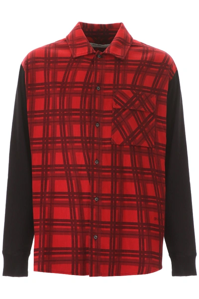 Shop Off-white Checkered Flannel Shirt In Red Black