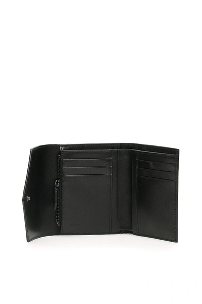 Shop Off-white Trifold Wallet "for Money" In Black Fuchsia