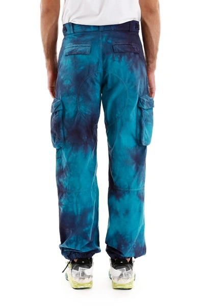 Shop Off-white Tie-dye Cargo Pants In Petrol Blue No Color