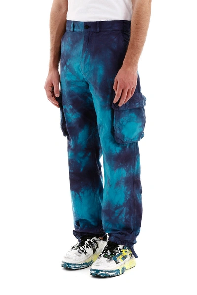 Shop Off-white Tie-dye Cargo Pants In Petrol Blue No Color