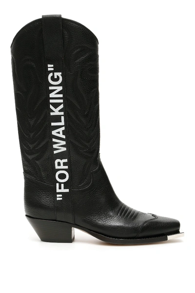 Shop Off-white Western Boots In Black White